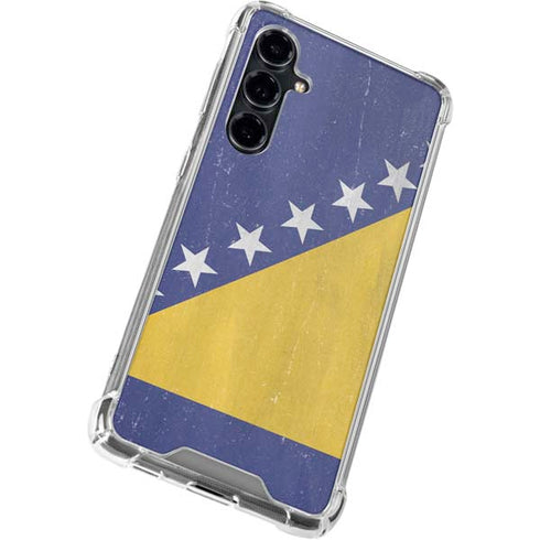 Bosnia and Herzegovina Flag Distressed Galaxy S23 FE Clear Case